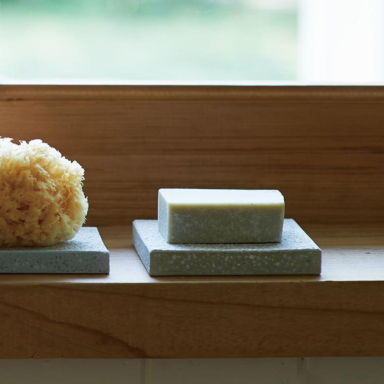 soil ソープディッシュフォアバス 珪藻土 石鹸置き ホワイト 丸型 角型