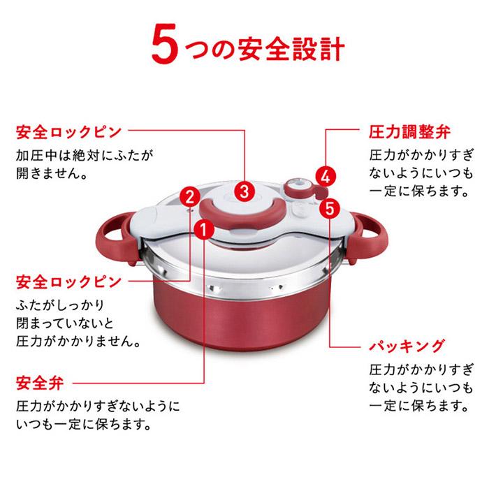 クリプソ ミニット ティファール T-fal 圧力鍋 デュオ ルージュ 5.2L