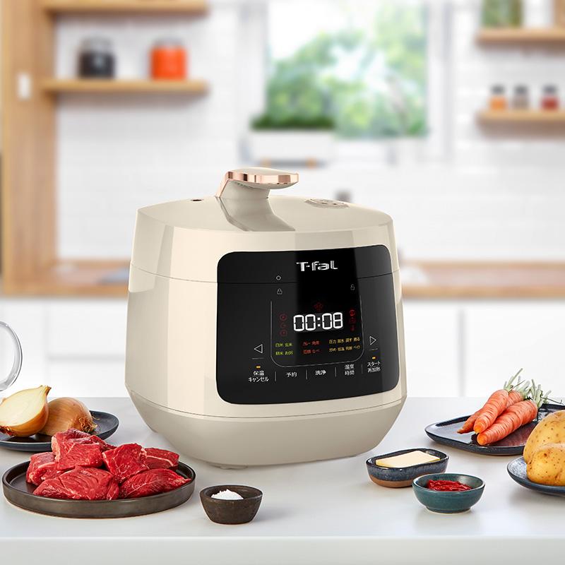 【T-faL】ティファール　ラクラ・クッカープラス コンパクト電気圧力鍋 美品 T-fal（ティファール） 電気圧力鍋 ラクラ・クッカー プラス