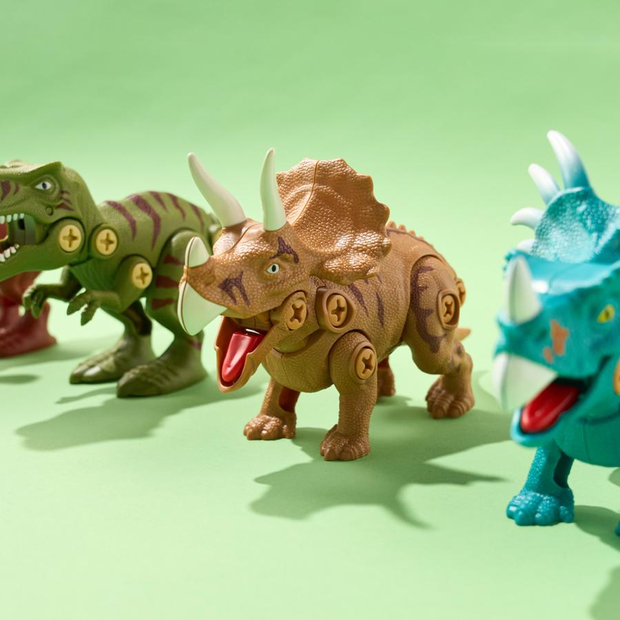 F.O.TOYBOX  DIY TOY DINOS / 恐竜 組み立て 知育 玩具 おもちゃ 男の子のおもちゃ スティラコサウルス ディロフォサウルス ティラノサウルス トリケラトプス｜somurie｜10