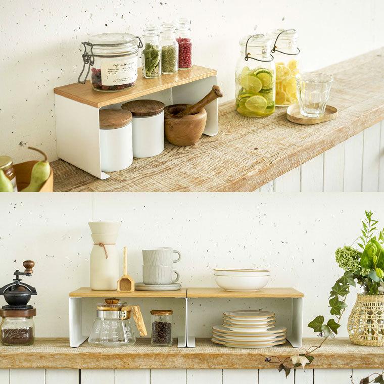 山崎実業 toscaコの字ラック トスカ キッチン 公式 ホワイト キッチンラック 調味料 台所収納 スパイスラック ディッシュラック 棚 送料無料 | tosca（山崎実業） | 04