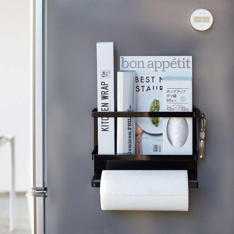 tower 山崎実業 マグネットキッチンペーパー＆ラップホルダー タワー