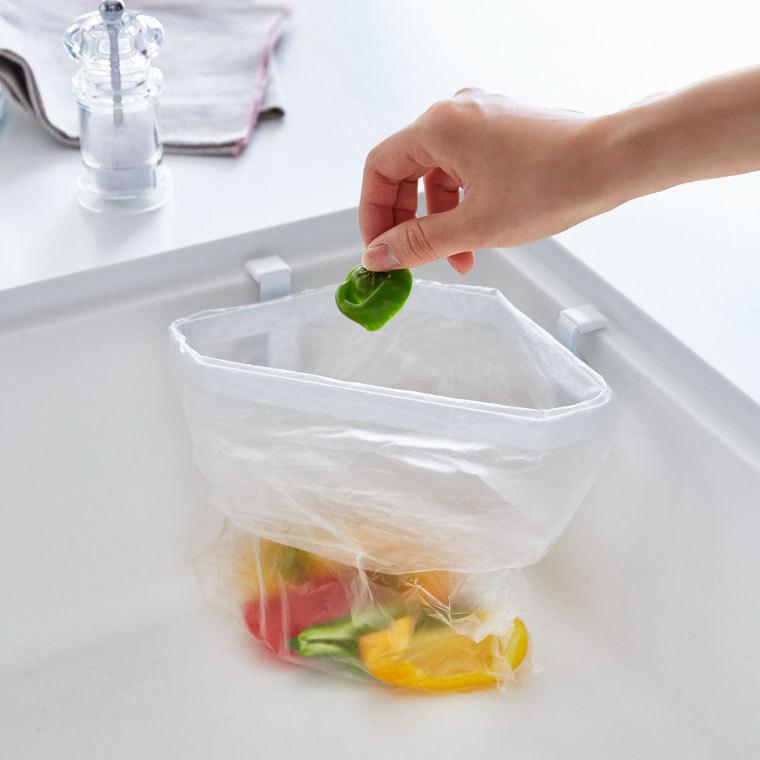 tower 山崎実業 吸盤シンクコーナーポリ袋ホルダー タワー キッチン