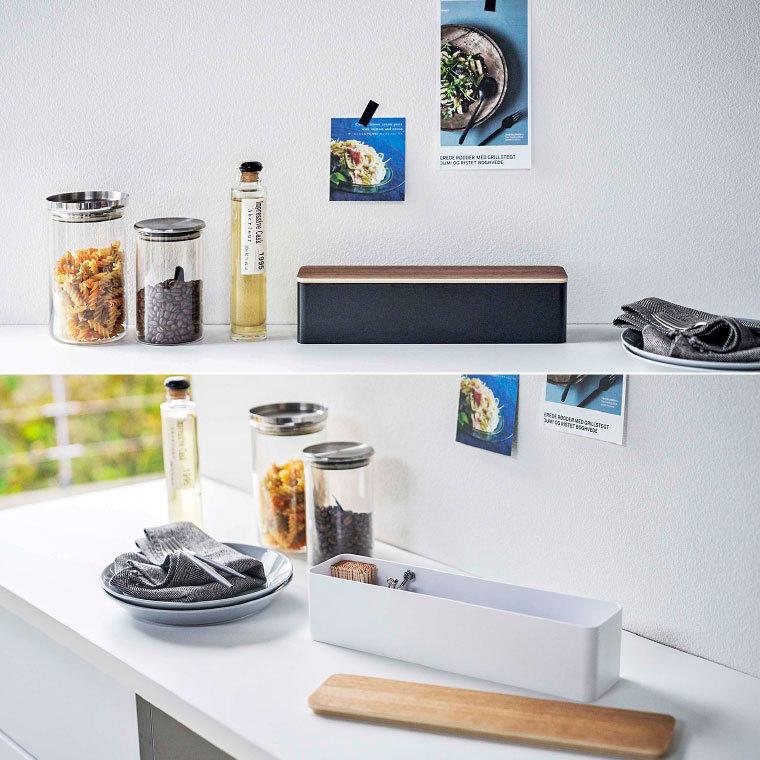 RIN（山崎実業） 山崎実業 RIN 蓋付きカトラリーケース ロング リン