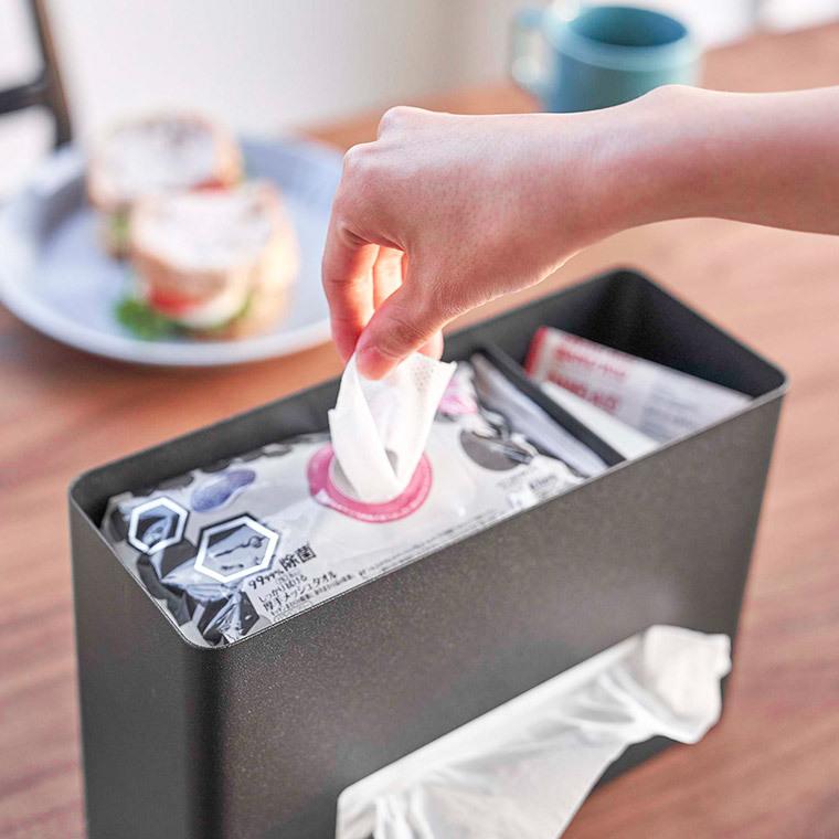 山崎実業 RIN ティッシュ＆ウェットシートケース リン インテリア 公式