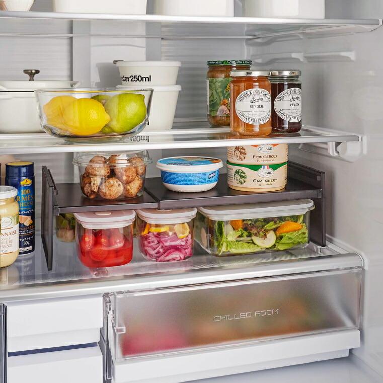 tower 山崎実業 伸縮冷蔵庫中収納ラック タワー 収納 公式 ホワイト