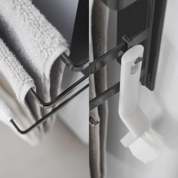 山崎実業 tower 洗濯機前マグネットタオルハンガー タワー 洗濯 公式 3連 ホワイト/ブラック 3796 3797 送料無料 / タオル掛け フェイスタオル バスタオル