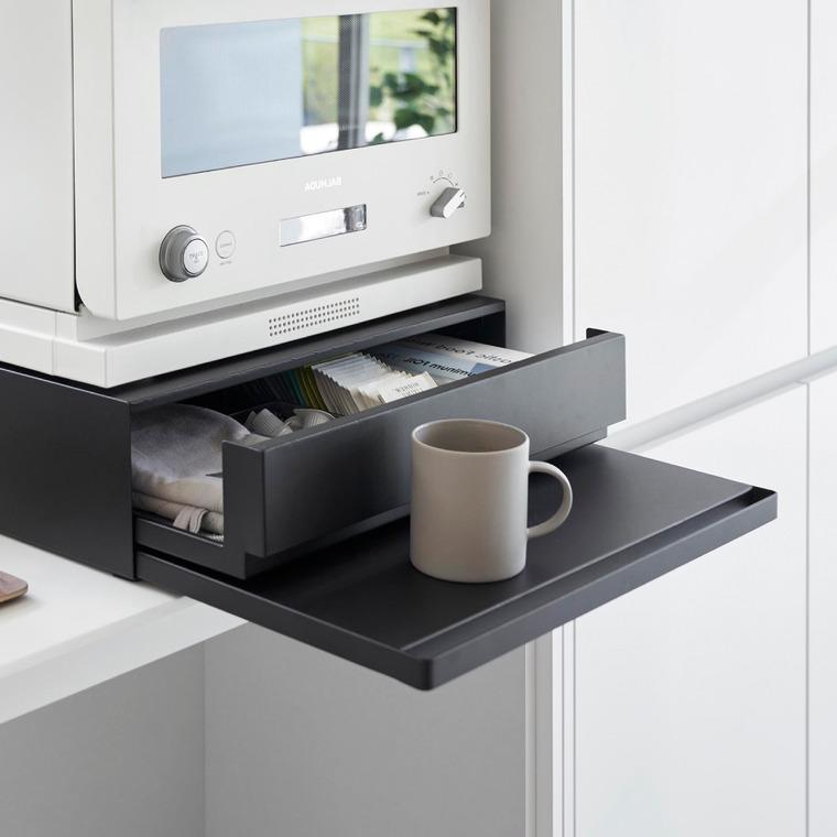 山崎実業 tower ツーウェイ キッチン家電下引き出し&スライド