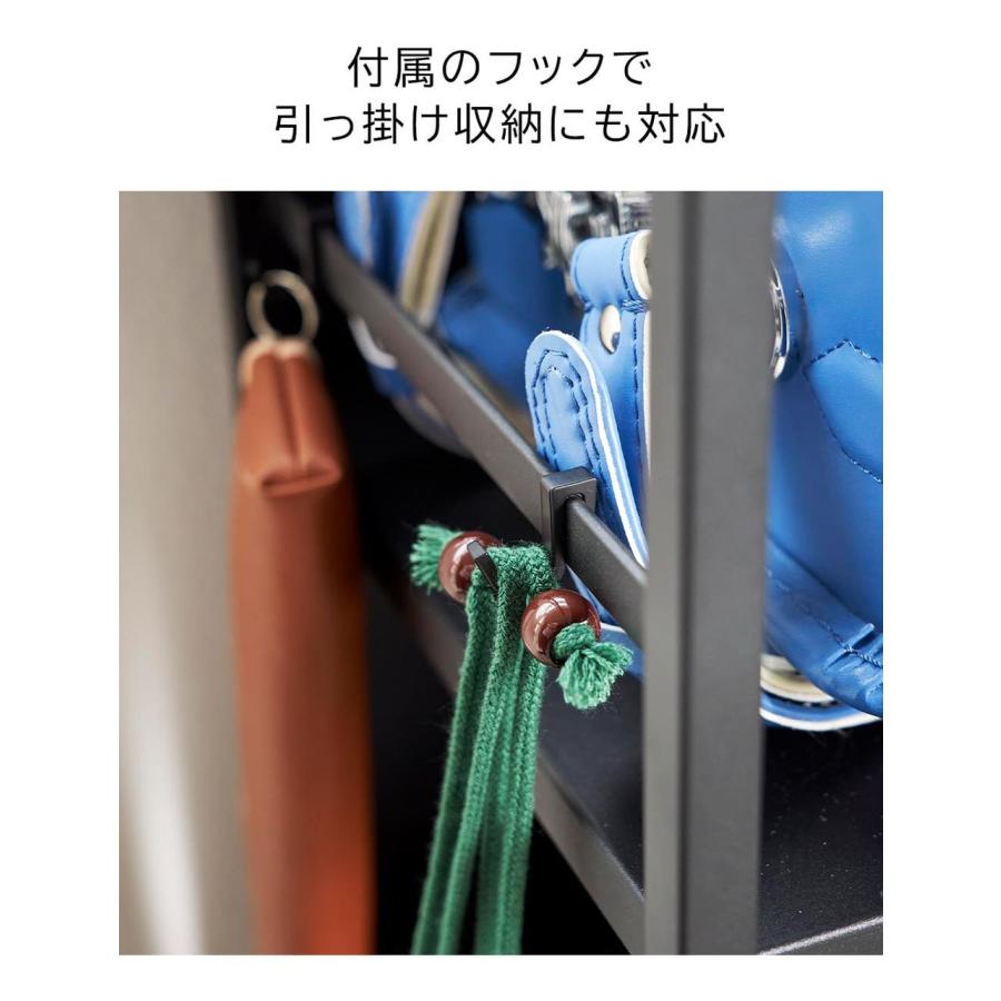 山崎実業 tower 目隠しワゴン タワー L 公式 1419 1420 ホワイト ブラック 送料無料 / キャスター付き ワゴン ランドセルラック 学習机の画像