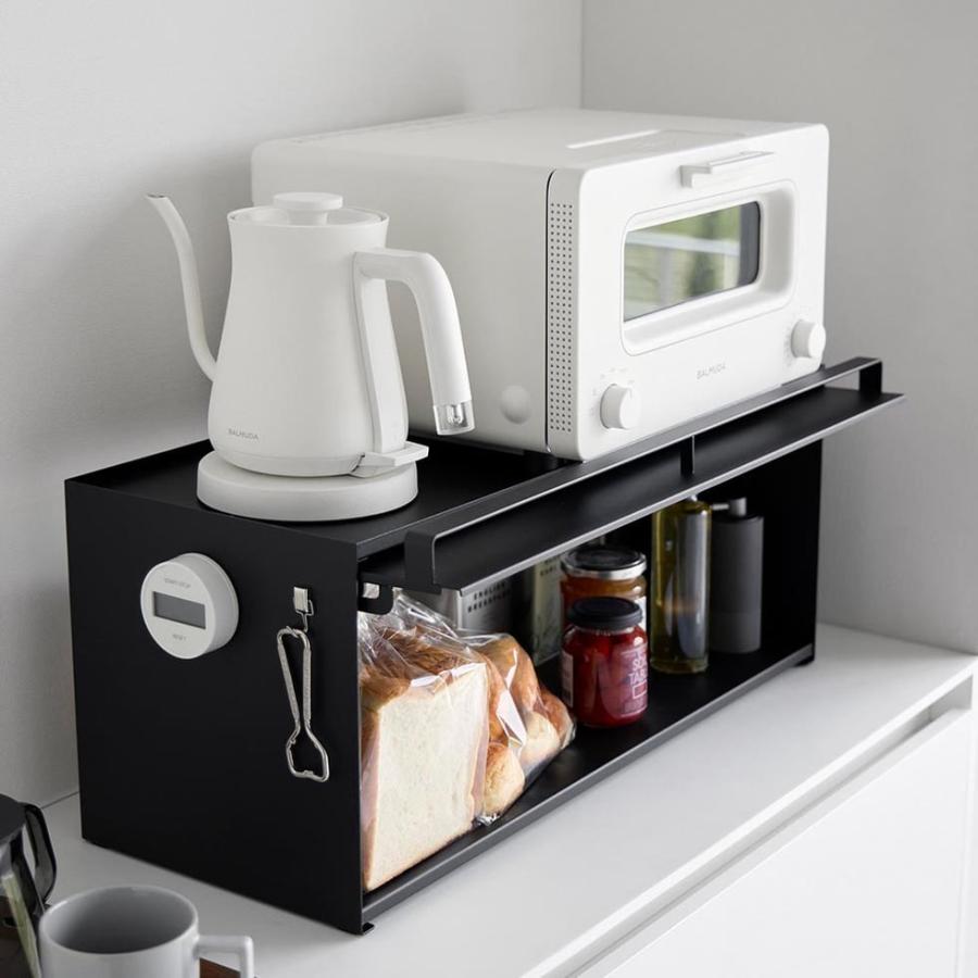 tower 山崎実業 前が開くキッチンカウンター上収納ラック タワー D24
