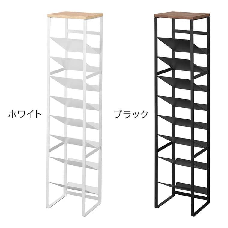 山崎実業 tower 天板付きボトルストッカー タワー 8段 公式 1491 1492 ホワイト ブラック 送料無料 / ボトルラック ワゴン ペットボトル ワインの画像