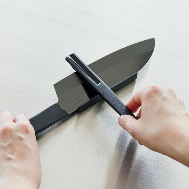 【直輸入品】包丁とぎ　ナイフシャープナー knife sharpner tower 山崎実業 セラミックナイフ用シャープナー タワー 公式 10364