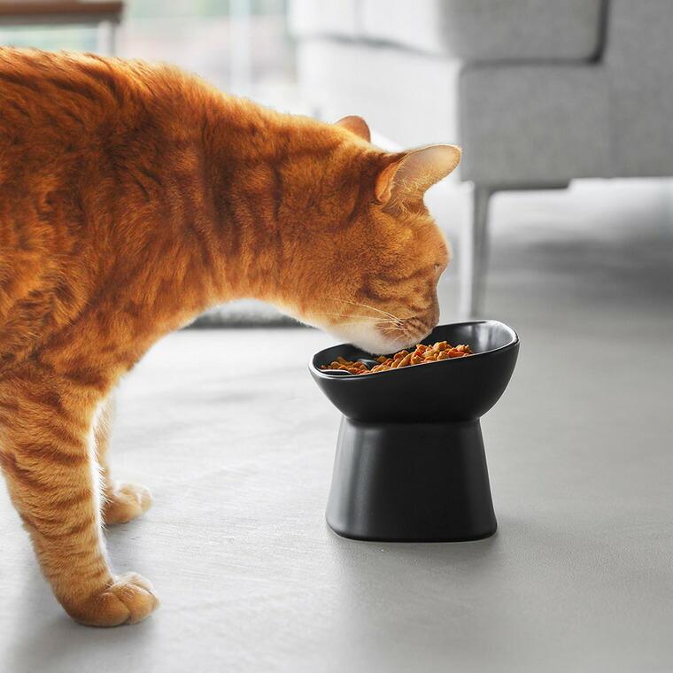 山崎実業 nooks 早食い防止陶器ペットフードボウル ヌークス 斜め H11