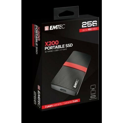 【18％OFF】 限定価格セール EMTEC X200 External SSD USB-C 3.1 GEN1 256GB Portable Black thefloridadesigngroup.com thefloridadesigngroup.com