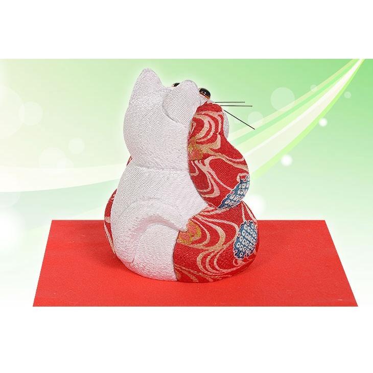 木目込み人形 No.1046-A 【おどけ猫・白赤】 完成品 贈り物 ギフトに