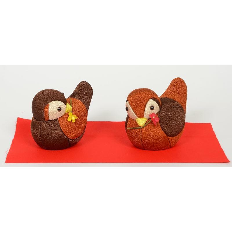 木目込み人形 No.1064-A 【福雀】 完成品 贈り物 ギフトに最適 : 正