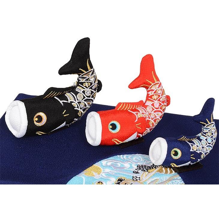 No.504-98 五月人形 ミニサイズ 兜飾り 上杉謙信 5号 ちりめん鯉のぼり