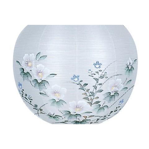 木製の御殿丸デザイン盆提灯「芙蓉」。送料無料・美しい花模様が魅力です。【G39GT7773M】の画像