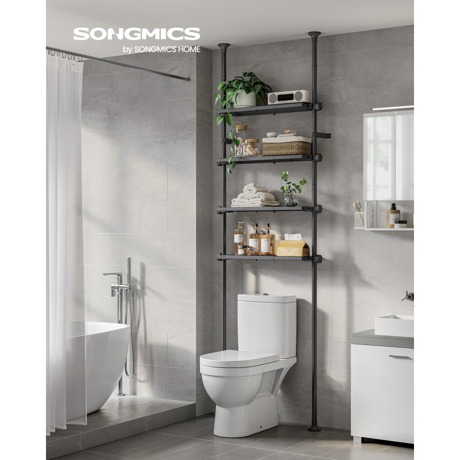 SONGMICS ランドリー収納 洗濯機ラック 収納棚 4段 幅調節可能 SONGMICS ランドリー収納 洗濯機ラック 収納棚 4段 幅調節可能