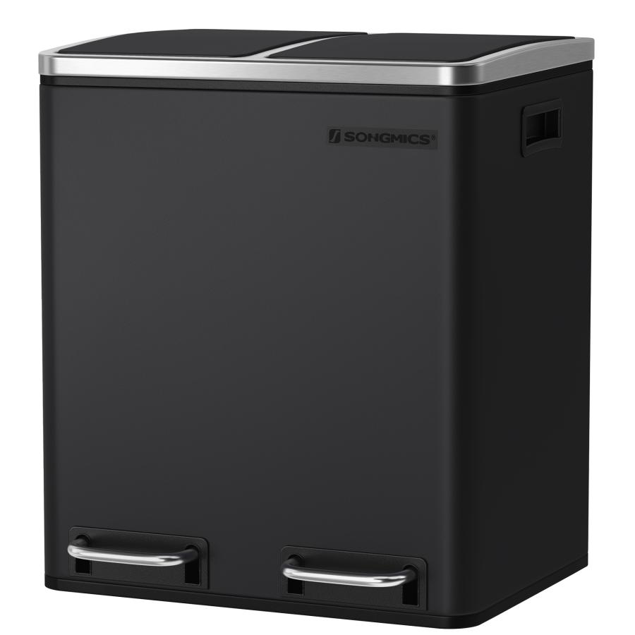 SONGMICS ゴミ箱 2x15L ペダル式 分別 蓋付き インナーバケット SONGMICS ゴミ箱 2x15L ペダル式 分別 蓋付き インナーバケット
