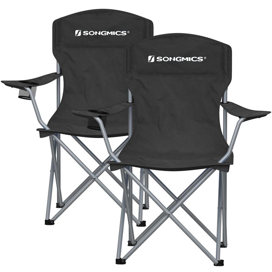 SONGMICS アウトドアチェア 2脚セット 耐荷重150kg ハイバック SONGMICS アウトドアチェア 2脚セット 耐荷重150kg ハイバック