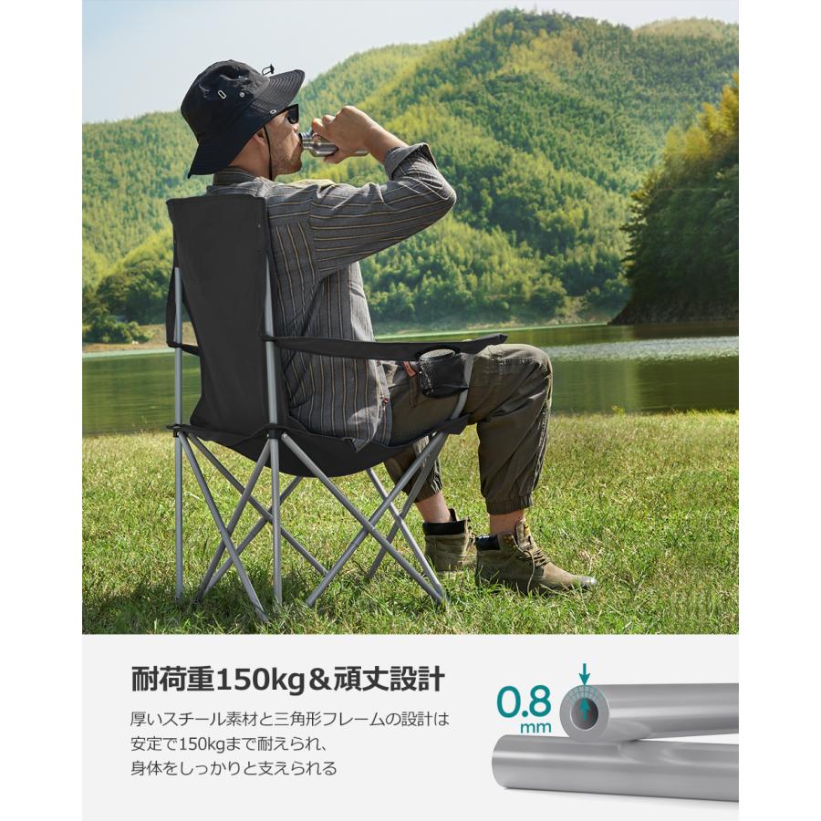SONGMICS アウトドアチェア 2脚セット 耐荷重150kg ハイバック SONGMICS アウトドアチェア 2脚セット 耐荷重150kg ハイバック