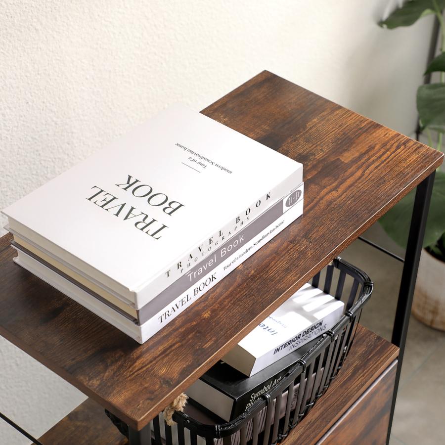 ヴィンテージ風収納チェスト - 木目調、収納力抜群、簡単組み立て SONGMICS 収納チェスト ヴィンテージ風 引き出し 衣類収納 書籍収納