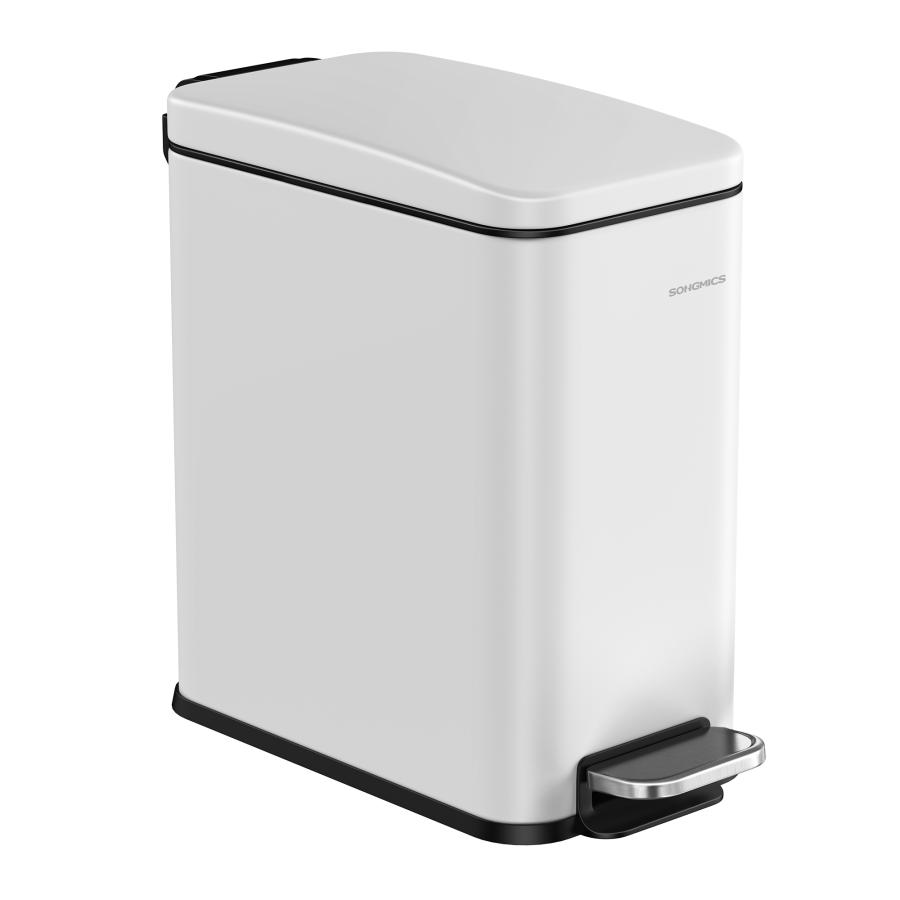 SONGMICS ゴミ箱 スリム 幅17cm 蓋付き 10L ペダル式 小さい