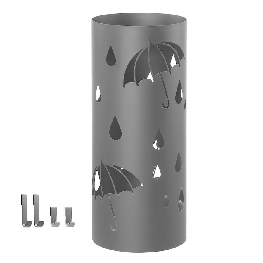 スリム傘立て - 安定性抜群、着脱式水受け皿、折り畳み傘用フック SONGMICS 傘立て かさたて おしゃれ スリム かわいい コンパクト水受け