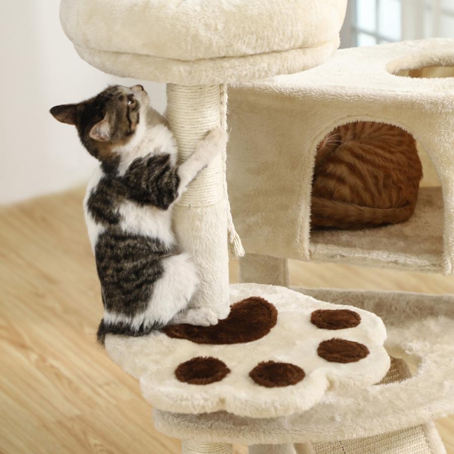 キャットタワー スロープ付き 登り降りしやすい 爪とぎ 猫タワー 子猫とシニアも楽々 95cm NPCT40M｜songmicsjp-store｜12