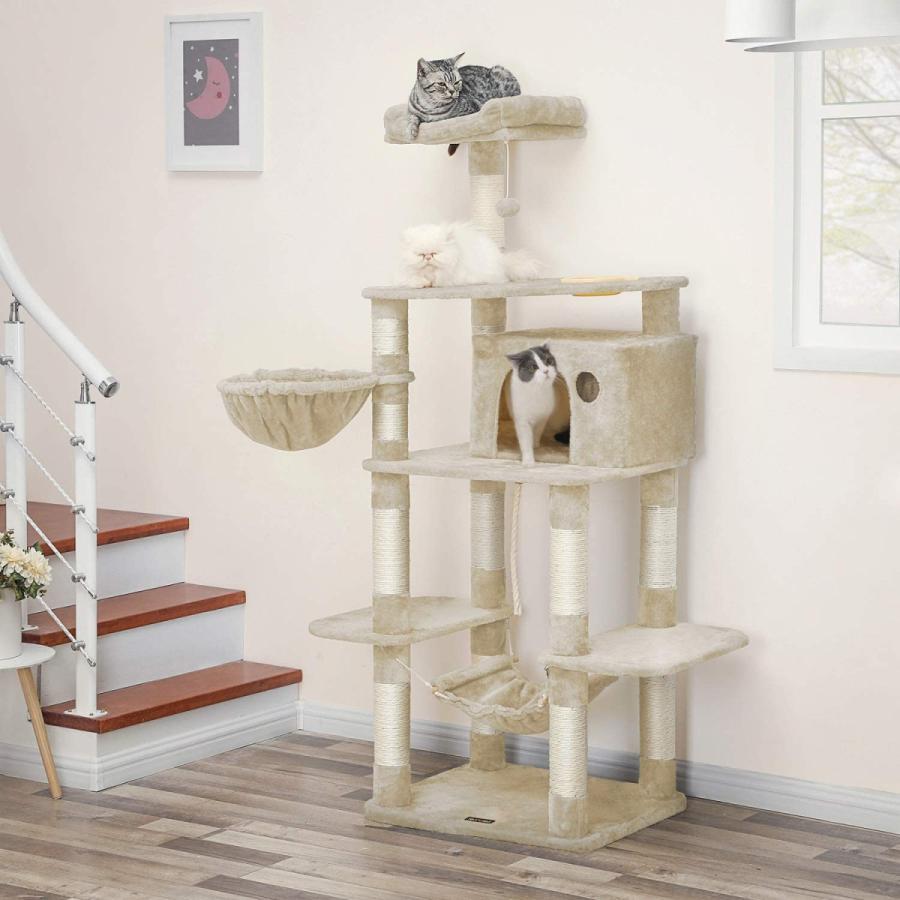 Feandrea キャットタワー 164cm巨大サイズ 太さ爪とぎ柱 大型猫 運動不足対応 多頭飼い Npct99m Npct99m Songmics Jp 通販 Yahoo ショッピング