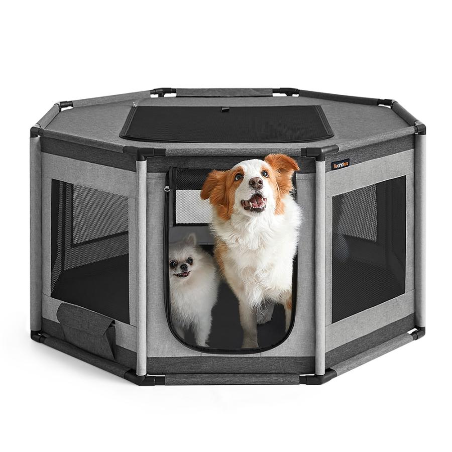 FEANDREA 犬 サークル 八角形 PVCフレーム 頑丈安定 変形しない 耐久性