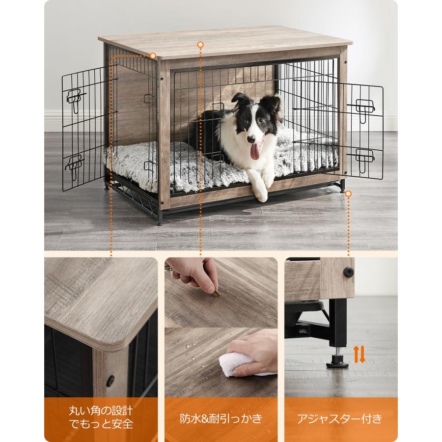 【新品・未使用】FEANDREA 犬用ケージ 木目調 FEANDREA 犬 ケージ 木目調 ウッディサークル 98x65x68cm 猫