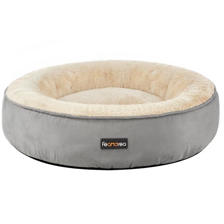 犬ベッド 60×60cm ペットクッション 猫 柔らかい ふわふわ 滑り止め 洗える ペットソファ 可愛いドーナツ型 中小型犬用 マット｜songmicsjp-store