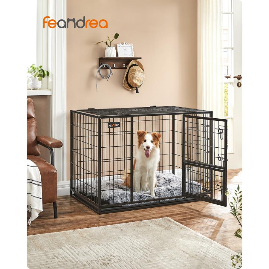 FEANDREA ペットケージ 折りたたみ 犬ケージ 中型犬 大型犬 ダブルドア付き トレー付き 組立簡単 室内外兼用 幅107x奥行70 x高さ74.9cm ペットハウス PPD001B01 : SONGMICS HOME - 通販 - Yahoo!ショッピング FEANDREA ペットケージ 折りたたみ 犬ケージ 中型犬 大型犬 ダブルドア付き トレー付き 組立簡単 室内外兼用 幅107x奥行70 x高さ74.9cm ペットハウス PPD001B01 : SONGMICS HOME - 通販 - Yahoo!ショッピング