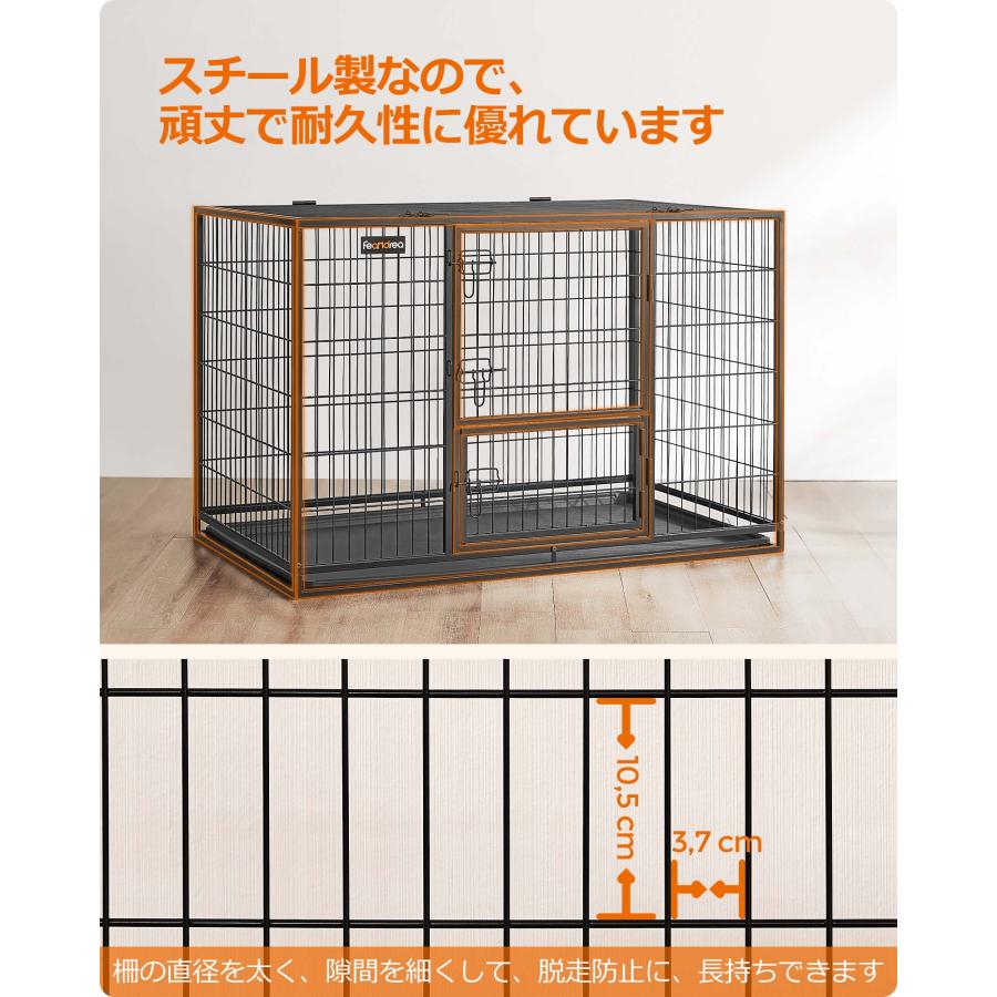 犬 ケージ 折りたたみ 大型犬用 ダブルドア付き トレー付き 犬 ケージ 折りたたみ 大型犬用 ダブルドア付き トレー付き