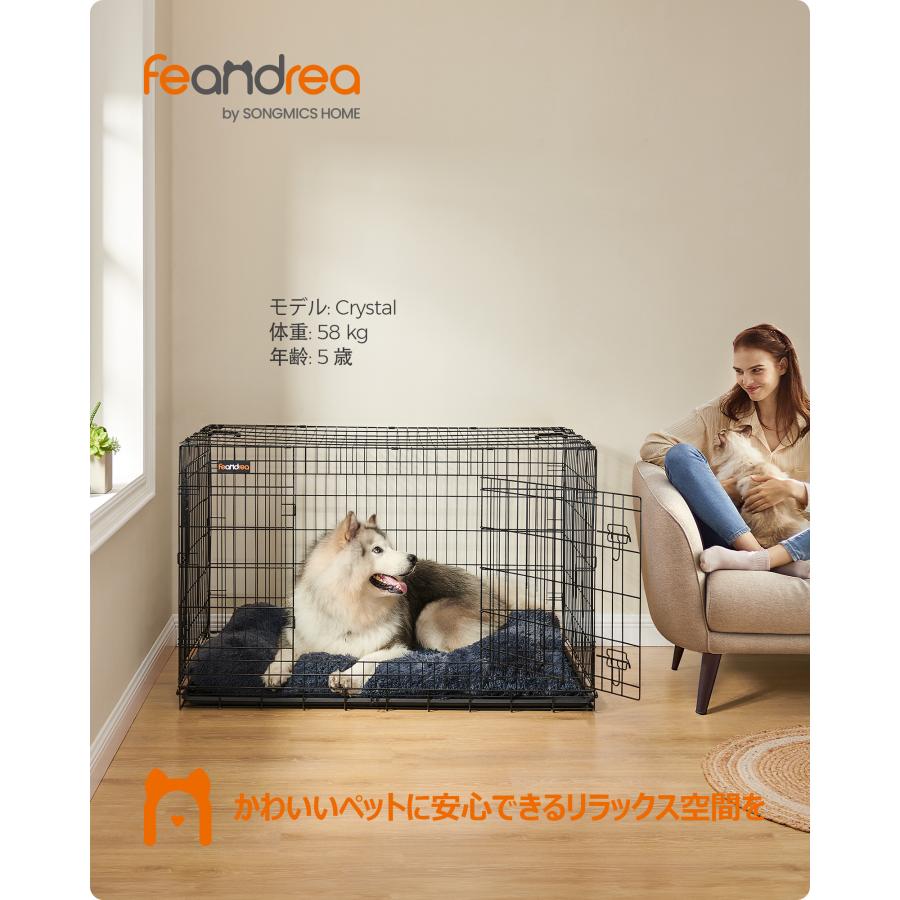 FEANDREA 犬ケージ 中大型犬用 136x79x84cm 室内外兼用 ケージ FEANDREA 犬ケージ 中大型犬用 136x79x84cm 室内外兼用 ケージ