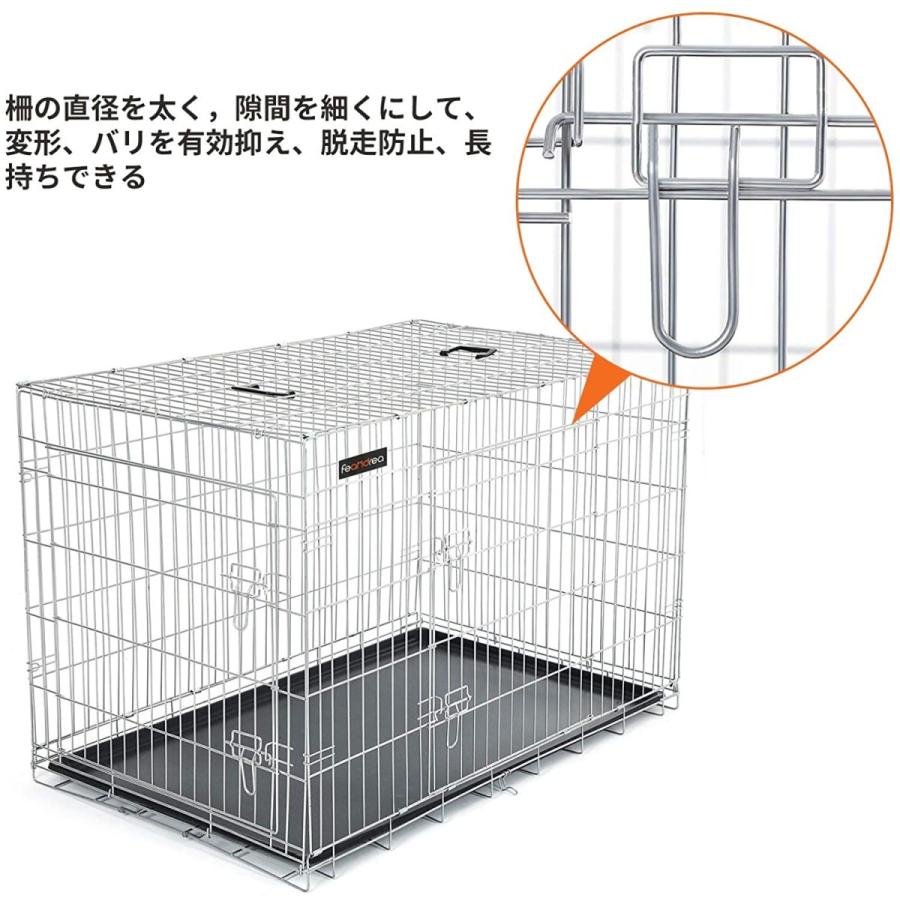 FEANDREA ペットケージ 75×47×54cm 室内外兼用 犬 猫 トレイ付き