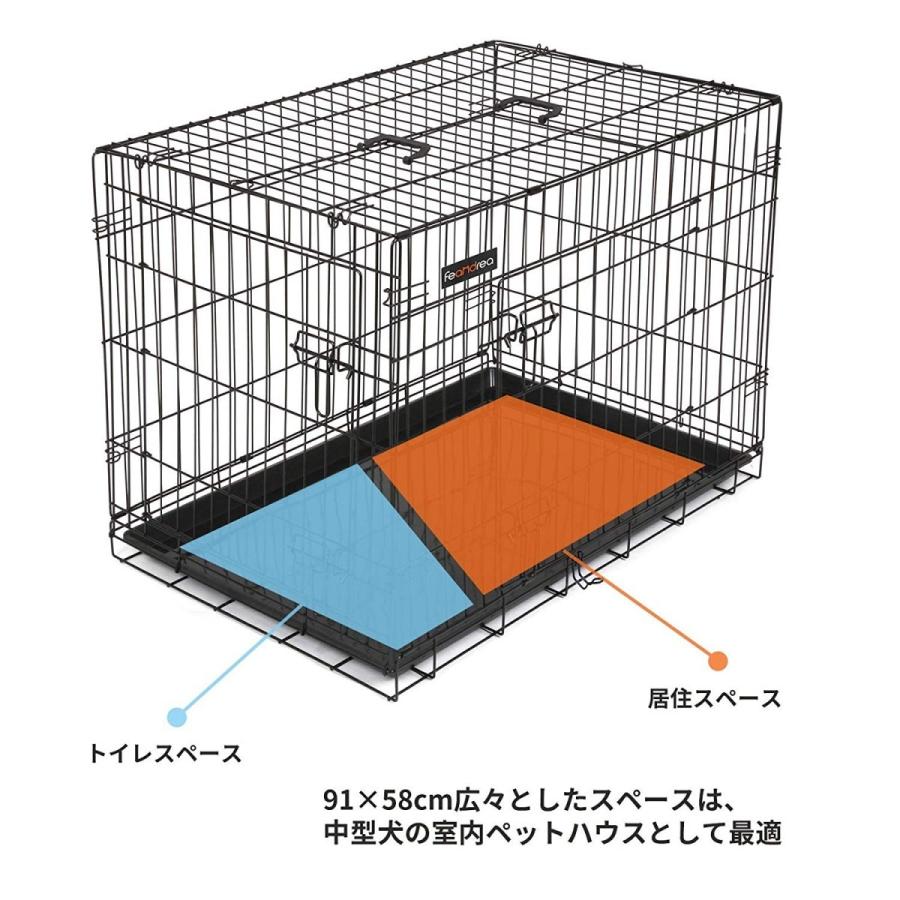 FEANDREA ペットケージ 92.5×57.5×64cm 犬ケージ ペットハウス FEANDREA ペットケージ 92.5×57.5×64cm 犬ケージ ペットハウス
