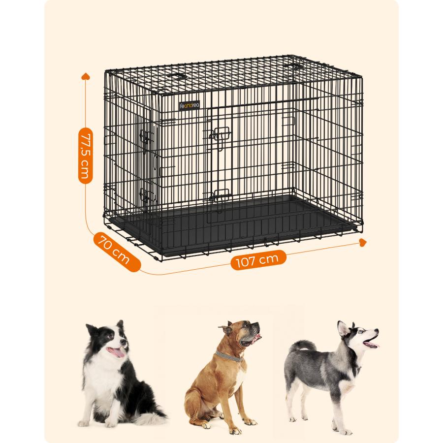FEANDREA ペットケージ 107×70×77.5cm 室内外兼用 犬 猫 トレイ FEANDREA ペットケージ 107×70×77.5cm 室内外兼用 犬 猫 トレイ