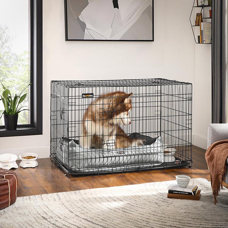 FEANDREA 犬ケージ 中大型犬用 122x74.5x80.5cm 室内外兼用 ケージ