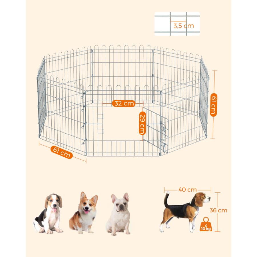 FEANDREA ペットサークル 小型犬 ワイヤーサークル 折り畳み式 FEANDREA ペットサークル 小型犬 ワイヤーサークル 折り畳み式