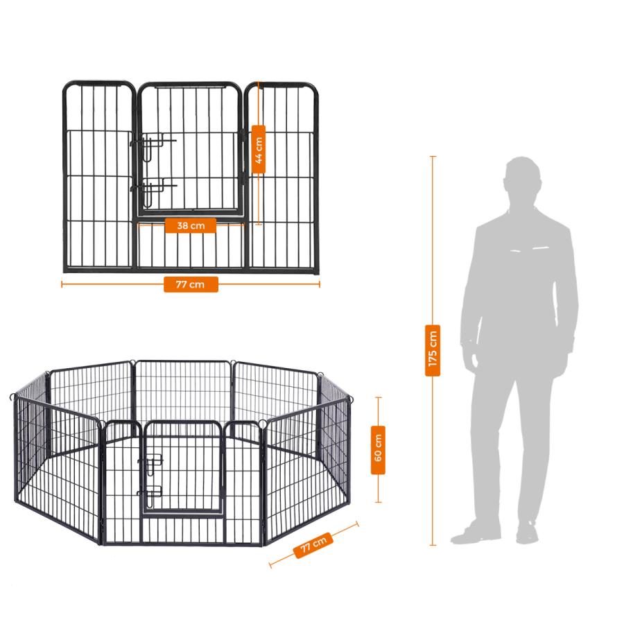 Feandrea ペットサークル 犬猫兼用 大型 ペットフェンス カタチ変更可 扉付き 室内外兼用 犬ゲージ Nppk86h ブラック 高さ60cm Nppk86h Songmics Jp 通販 Yahoo ショッピング