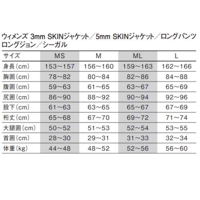 【送料無料】GULL（ガル） GW-6691A B.E.5mm SKINジャケット レディース SKIN JACKET ウエットスーツ サーフィン ウィメンズの画像