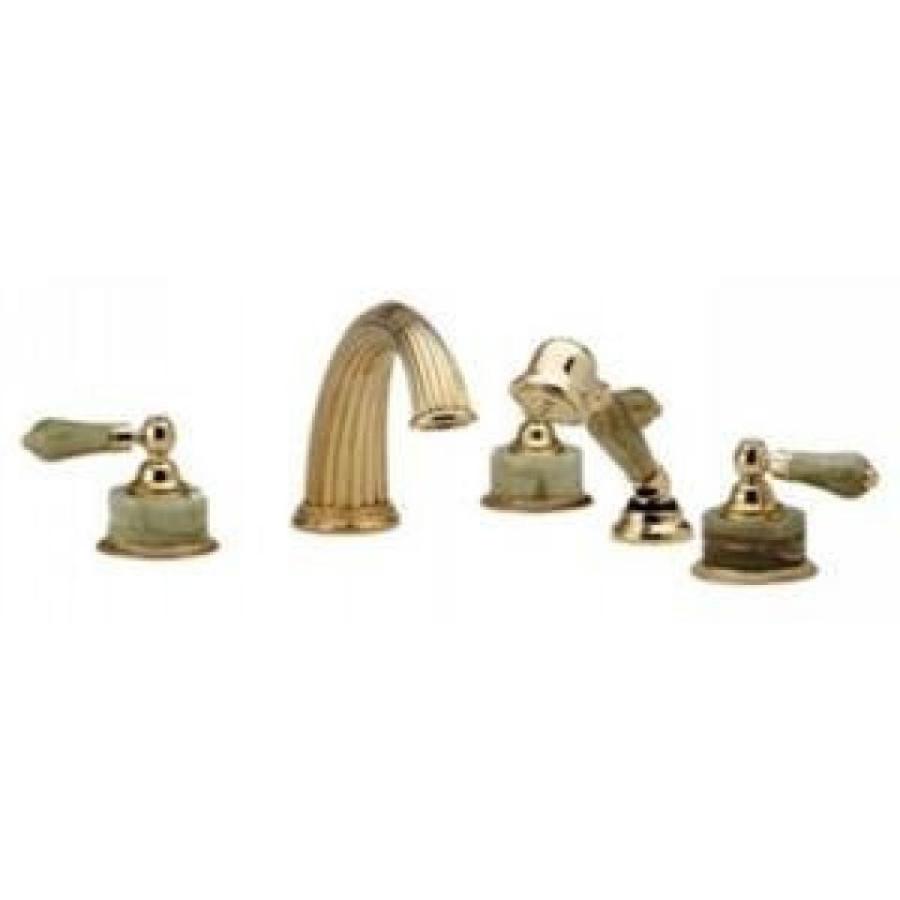 シャワーヘッド Phylrich K2270P1_OEB - Regent Deck Mounted Tub Set WHand Shower, Green Onyx Handle