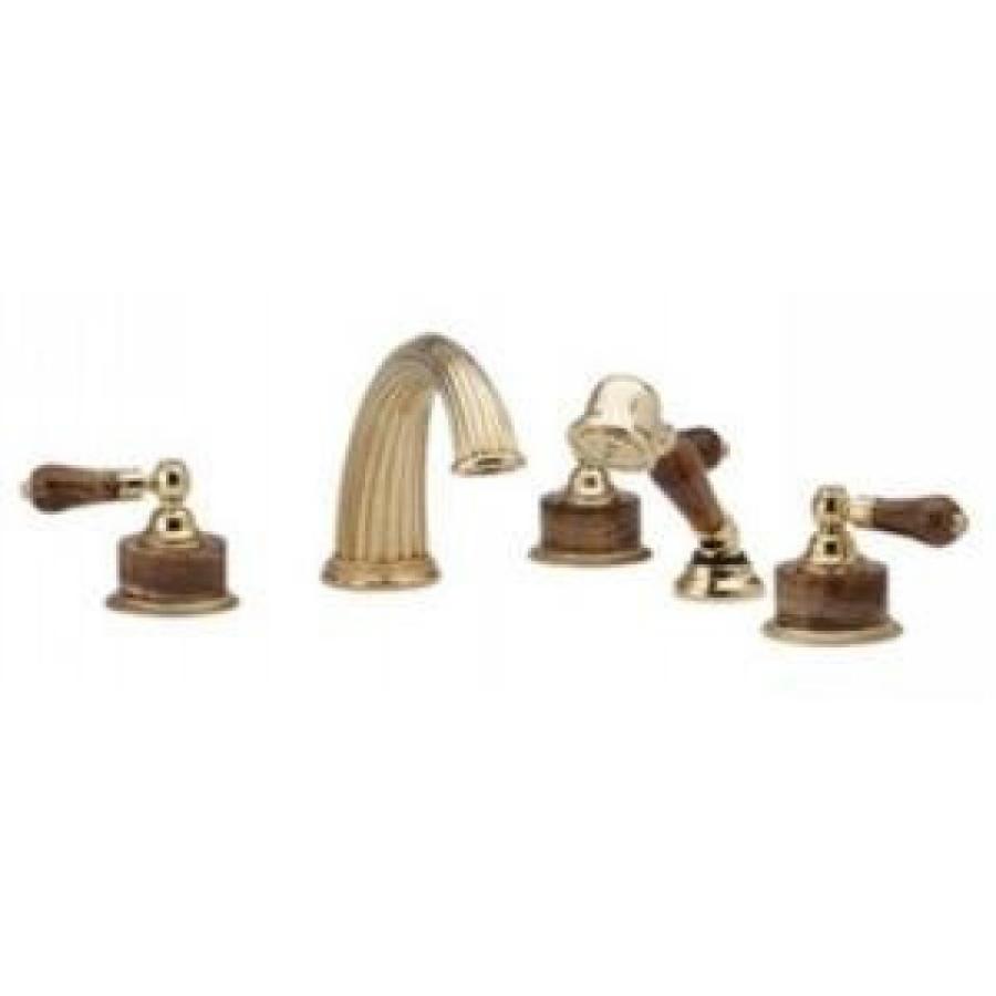 シャワーヘッド Phylrich K2271P1_007 - Regent Deck Mounted Tub Set WHand Shower, Brown Onyx Handle