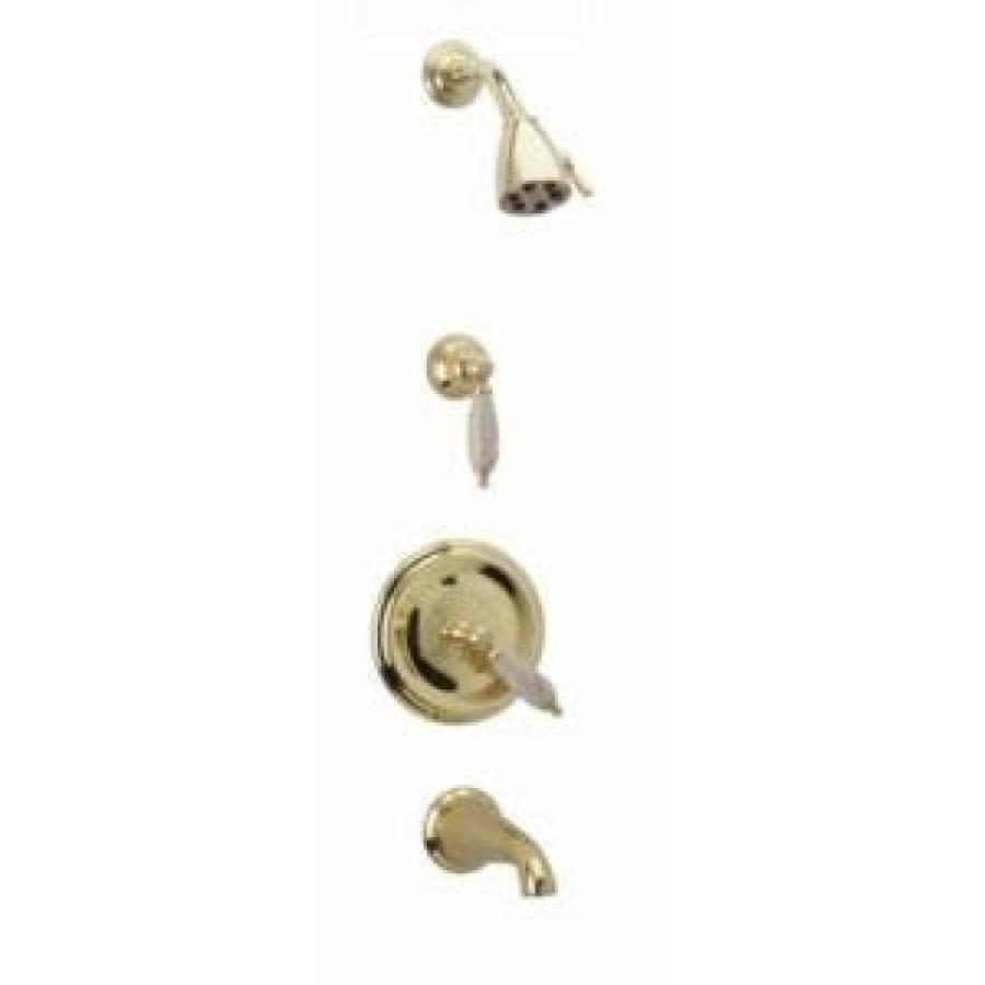 シャワーヘッド Phylrich PB2158DTO_007 - Carrara Pressure Balance Tub and Shower Set, Trim Only, Beige Marble Lever