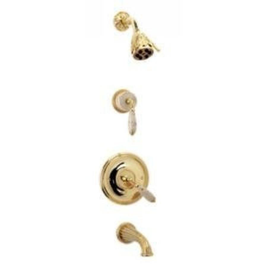 シャワーヘッド Phylrich PB2338D_24J - Valencia Pressure Balance Tub and Shower Set Beige Marble Lever Handles