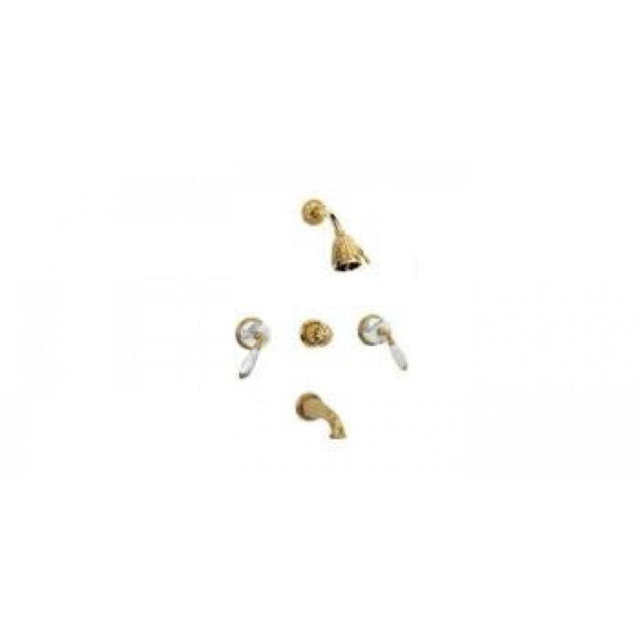 シャワーヘッド Phylrich K2338B_15A - Valencia Three Handle Tub and Shower Set White Marble Lever Handles