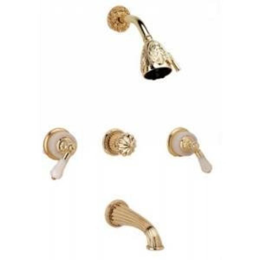 シャワーヘッド Phylrich K2243_11B - Versailles Three Handle Tub and Shower Set, Pink Onyx Handle